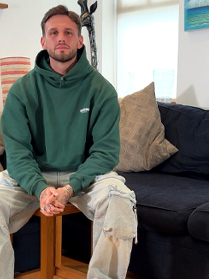 Straight Muscular & Hairy Josh Wanks his Huge Uncut Cock & Fires a Load of Cum!