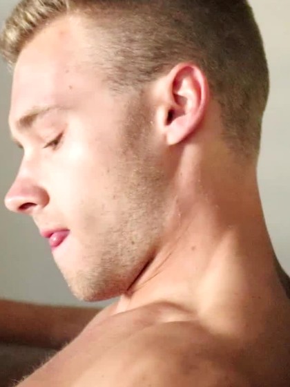 Buff Blonde Kyle Holmes Fucks The Couch in Cum Solo