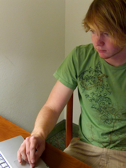 Blonde twink Elliot strokes his dick